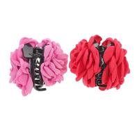 NUOBESTY Lot de 2 Pinces à Cheveux Grandes Fleurs Pince à Cheveux pour Femmes Épais 2pcs Rouge Double Face et Rose Double Face pour Coiffures Élégantes et Occasions Spéciales