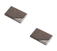 NUOBESTY Lot De 2 Porte-Cartes De Visite en Cuir pour Homme Organiseur De Cartes De Crédit en Acier Inoxydable Élégant Et Portable
