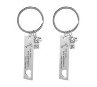NUOBESTY Lot de 2 Porte-clés en Acier Inoxydable 2026 pour Nouvelle Maison, Porte-clés avec breloque Maison, Cadeau de Pendaison de crémaillère pour Couple, Souvenir de propriétaire Moderne,