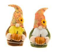 NUOBESTY Lot de 2 Poupées GNOME de Thanksgiving en Tissu Léger Décoration Naine Automne pour Maison et Bureau Ornements Festifs pour Fête de Gratitude et Ambiance Chaleureuse