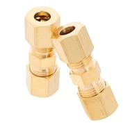 NUOBESTY Lot de 2 Raccords à Compression en Laiton 1/4, Connecteurs de Tube pour Câbles de Frein, Union Étanche pour Applications Pneumatiques et Hydrauliques, Compatible Tubes Basse et