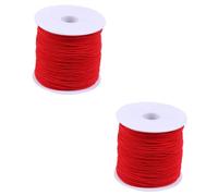 NUOBESTY Lot De 2 Rouleaux De Fil Élastique Rouge De 100 M pour Tissage De Perles Fabrication De Colliers Et De Bracelets