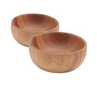 NUOBESTY Lot de 2 Saladiers en Bois d'Acacia 8X35 CM Bols à Salade Multifonctions Cuisine et Service Ensemble de Petits Bols en Bois Naturel pour Maison et Restaurant