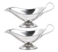 NUOBESTY Lot de 2 Saucières en Acier Inoxydable de 150 Ml, Plat de Service pour Sauces de Steak Et Salade, Bol à Condiments Argenté pour La Table.