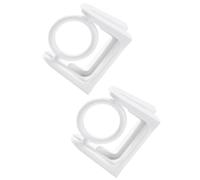 NUOBESTY Lot de 2 Supports Adhésifs pour Barres de Rotatifs Perçage Fixation Murale Blanche Compatibles Tringles D’Angle et Plates Installation Facile pour Salle de Bain Sécurisée