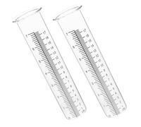 NUOBESTY Lot de 2 Tubes de Rechange pour Pluviomètre de Jardin Tubes en Plastique Résistants au Gel Cylindriques de 18 CM Graduations Claires Jauge d'eau Précise pour Plantes en Pot et