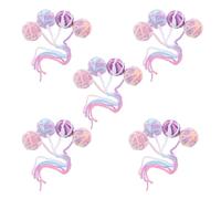 NUOBESTY Lot de 20 balles pour Chat avec clochettes : Jouets à mâcher en Laine pour Chaton - balles sensorielles pour Chat - Fournitures interactives Douces pour Chaton pour taquiner et chasser