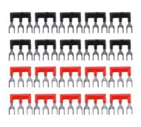 NUOBESTY Lot de 20 Bandes Courtes de Bornier à Vis à Double Rangée Tb1503 en Nickelé, Noir et Rouge, pour Raccordement Électrique Industriel et Électronique, Usage Professionnel, Connexion