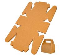 NUOBESTY Lot de 20 Boîtes à Friandises en Papier Kraft Taille Petite Boîte d'Emballage Alimentaire Recyclable pour Snacks Fêtes et Conservation Couleur Naturelle Kraft