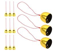 NUOBESTY Lot de 20 Clochettes en Laiton Brossé Doré avec Ficelle Rouge Petites Cloches Suspendues en Métal pour Décoration de Noël Guirlande Festive Bricolage Porte Cheminée et