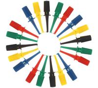 NUOBESTY Lot de 20 Crochets de Test en Plastique Colorés Taille Petite Clips de Test pour Multimètre Accessoires pour Essais Électroniques et Mesure Électrique