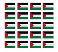 NUOBESTY Lot de 20 Drapeaux Palestiniens à Main 20X28 CM Bâton Plastique 40 CM Drapeaux Nationaux en Polyester pour Événements Sportifs Décorations de Fête et Soutien à la Palestine