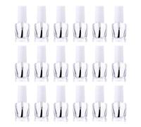 NUOBESTY Lot de 20 Flacons en Verre Transparent 5 Ml pour Vernis à Ongles Vides Pinceau Intégré, Distributeur de Vernis et Fournitures pour Nail Art, pour Recharger et Créer Vos Couleurs