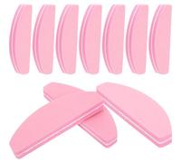 NUOBESTY Lot de 20 Limes à Ongles Demi-lune en Mousse Rose Double Face Outil de Manucure pour Ongles Naturels et Acryliques Bloc Polissoir Léger et Flexible Professionnel et Personnel