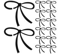 NUOBESTY Lot de 20 Marque-Verres à Vin en Acrylique Noir Breloques Nœud Identificateurs de Vin Réutilisables pour Verres Décoration Fête et Mariage Marqueurs de Tasse pour Boissons