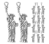 NUOBESTY Lot de 20 Mini Porte-clés Statue de La Liberté, Accessoires de Création de Bijoux, Colliers, Boucles D'oreilles Et Pendentifs en Alliage de Zinc, Souvenirs Touristiques Patriotiques.