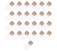 NUOBESTY Lot de 25 Mini Bouteilles en Verre Borosilicaté Bouchon en Liège Bois, Bouteilles à Vœux pour Thé, Snacks et Décorations de Fête DIY