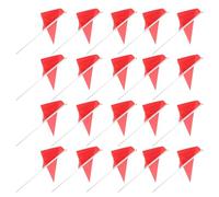 NUOBESTY Lot de 25 Petits Drapeaux Rouges à Main sur Bâtons en Tissu et Plastique, Triangles Simples Faciles à Distribuer pour Compétitions Sportives et Événements Scolaires