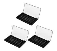 NUOBESTY Lot de 3 Boîtes à Maquillage DIY 24 Compartiments Palettes Vides pour Fards à Paupières et Rouges à Lèvres Boîtiers Transparents Noirs Compacts Légers et Adaptés au Voyage