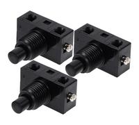 NUOBESTY Lot de 3 Boutons-Poussoirs de Réarmement Automatique Noirs Interrupteurs à Pied sans Verrou Adaptés pour Éclairage Domestique et Appareils Électroménagers Boutons-Poussoirs