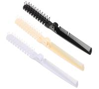 NUOBESTY Lot de 3 Brosses à Cheveux Pliables de Voyage Petite Brosse Compacte Portable pour Femmes Peigne Léger en Plastique Couleurs Noir Beige et Blanc pour Paquet à Main et