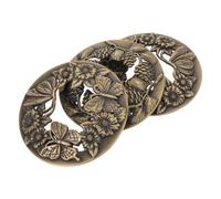 NUOBESTY Lot de 3 Couvercles de Bougies en Métal Bronze Vintage 8 Cm Motifs Disques Floraux, Pales et Pomme de Pin, pour Pot de Bougie, Prolongent la Combustion Uniforme, Empêchent