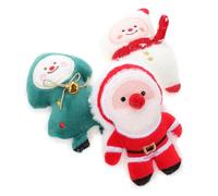 NUOBESTY Lot de 3 Jouets pour Chat de Noël en Peluche Souple Interactifs et Résistants à L’Usure Comprenant Un Bonhomme de Neige Un Sapin Père Noël Jouets de Dentition pour Chatons et