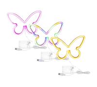 NUOBESTY Lot de 3 Lampes Néon LED Suspendues, Lumière Décoration Murale Batterie et Usb, 3 Couleurs, Enseigne Lumineuse pour Chambre et Fête
