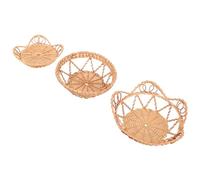 NUOBESTY Lot de 3 Paniers Muraux Décoratifs en Rotin Ajouré Panier Creux Tressé Naturel Décoration Murale Cuisine et Maison Style Campagne Formes Étoile Ronde et Ondulée à Suspendre