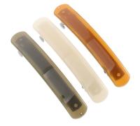 NUOBESTY Lot de 3 Pinces à Cheveux à Ressort Transparentes pour Queue de Cheval Barrette Française Large Incurvée en Plastique Rigide Coloris Gris Ivoire et Marron Accessoires Élégants