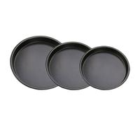 NUOBESTY Lot de 3 Plaques à Pizza en Acier au Carbone Antiadhésives, Tailles 15 Cm, 20 Cm, 25 Cm, Plaques de Cuisson Polyvalentes pour Four et Pâtisserie, Cuisson Rapide et Facile, Plat