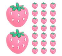 NUOBESTY Lot de 30 embouts pour pinces à crayons - Jolis embouts fraise en PVC - Décoration amovible pour stylos, idéale pour récompenser les élèves en classe ou à l'école.