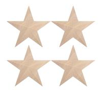 NUOBESTY Lot de 4 Appliques en Bois sculptées en Forme d'étoiles pour Meubles - Appliques pour Portes de lit, armoires, armoires, Non peintes et Vierges