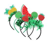 NUOBESTY Lot de 4 Bandeaux Cheveux Femme Motifs Fruits Hawaïens Élastiques Colorés Décoratifs pour Festival Cosplay et Coiffure Fille Accessoires Cheveux Été Amusants et Légers