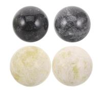 NUOBESTY Lot de 4 Boules Décoratives en Marbre Imitation Naturel Billes pour Vases et Bols Sphères Décoratives Noires et Blanches Remplissage Décoratif pour Centre de Table Salon et