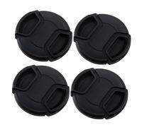 NUOBESTY Lot De 4 Cache-Objectif à Pression 55 Mm pour Appareil Photo Reflex, Protection Anti-poussière, Plastique Résistant, Usage pour Photographes, Noir Classique