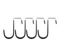 NUOBESTY Lot de 4 Crochets de Porte en Acier Inoxydable Noir, Grosse Taille, Revêtement Caoutchouc Anti-rayures, pour Suspendre Peignoirs, Serviettes et Couronnes, pour Salle de Bain,