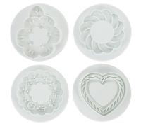 NUOBESTY Lot de 4 Emporte-Pièces 3D en Plastique ABS pour Biscuits Moules Pâtisserie DIY Forme Fleur 20 Modèles Réutilisables Faciles à Démouler et Nettoyer Fournitures Pâtisserie à