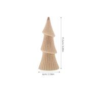 NUOBESTY Lot de 4 figurines de sapin de Noël en bois brut, miniatures vierges, pour bricolage, peinture et coloriage, décoration de table pour les fêtes