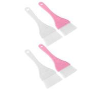 NUOBESTY Lot de 4 Grands Pinceaux de Maquillage pour Masque Facial et Corps, Applicateurs Doux en Blanc et Rose, Outils de Beauté Portables pour Soins Peau et Application de Beurre