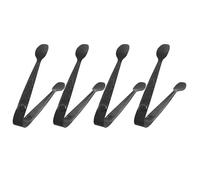 NUOBESTY Lot de 4 Mini Pinces à Biscuits Noires en Acier Inoxydable Outil pour Tremper les Biscuits au Lait Pinces Antidérapantes Multifonction pour Petit-Déjeuner Buffet et Service de