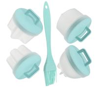 NUOBESTY Lot de 4 Moules à Œufs Antiadhésifs Verts, Cuiseur à Œufs Pochés Multifonction en Plastique, Ustensile Cuisine pour Cuisson Vapeur et Petit-déjeuner Rapide