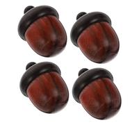 NUOBESTY Lot de 4 Pendentifs Glands Ouvrables en Bois Naturel Breloques de Boîte de Gland pour Fabrication de Bijoux DIY Ornements Suspendus en Bois Multicolore Décoration Automnale et
