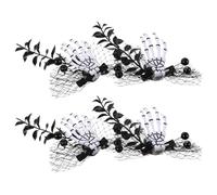 NUOBESTY Lot de 4 Pinces à Cheveux Halloween Squelette Main de Crâne en Plastique Noir Accessoires de Tête Zombie avec Toiles D’Araignée Barrettes Punk Décoratives pour Fêtes et Costumes