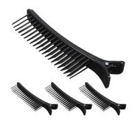 NUOBESTY Lot de 4 Pinces à Cheveux Noires Robustes pour Séparation et Coiffage Accessoires de Coiffure Professionnels pour Salon Maintien des Mèches Outils Polyvalents pour Maquillage
