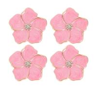 NUOBESTY Lot de 4 Poignées de Tiroir en Alliage de Zinc Couleur Rose Boutons de Meuble à Motif Floral Cinq Pétales Décoratives et Résistantes Cuisine Chambre D’Garçon et Filles et