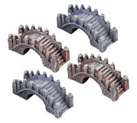 NUOBESTY Lot de 4 Ponts Miniatures en Résine Grise et Marron, Décorations de Jardin Créatives Style Palais, Ornement Extérieur pour Mini Paysages, Sculptures de Jardin Décoratives