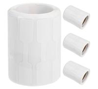 NUOBESTY Lot de 4 rouleaux d'étiquettes autocollantes pour bijoux : étiquettes en papier kraft inscriptibles pour colliers, bracelets et boucles d'oreilles - Rouleau d' blanches vierges