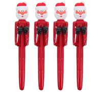 NUOBESTY Lot de 4 stylos à bille Père Noël pour écrire pendant les fêtes - Stylos de Noël fantaisie pour la maison, le bureau, l'école - Cadeaux de Noël
