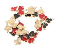 NUOBESTY Lot De 40 Pendentifs En Forme De Pique De Prune D'Amour De Carte À Jouer Pour La Fabrication De Bijoux Décorations En Alliage